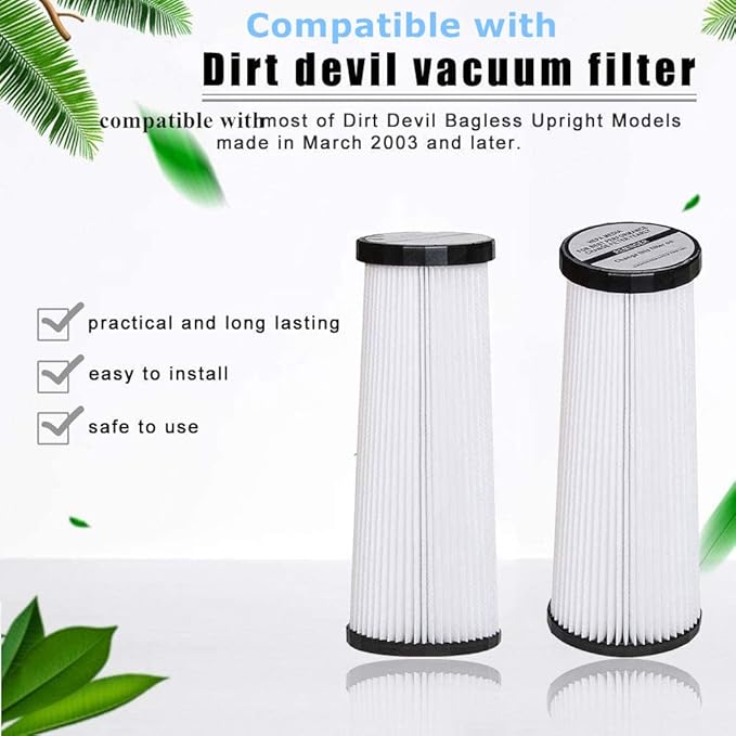 SaferCCTV Replacement Vacuum Hepa Filter Replacement Compatiable with Dirt Devil F1 Vacuum Filter 3JC0280000 2JC0280000 Compatiable with Featherlite, Jaguar, Bagless Extra Light, Scorpion