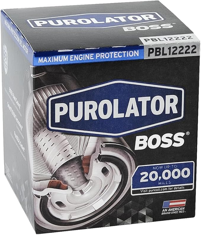 Purolator PBL12222 PurolatorBOSS Maximum Engine Protection Spin On Oil Filter Compatible With Ram 1500, Chevrolet Silverado 1500, Silverado 2500 HD, Jeep Compass, Cherokee, Patriot and GMC Sierra 1500