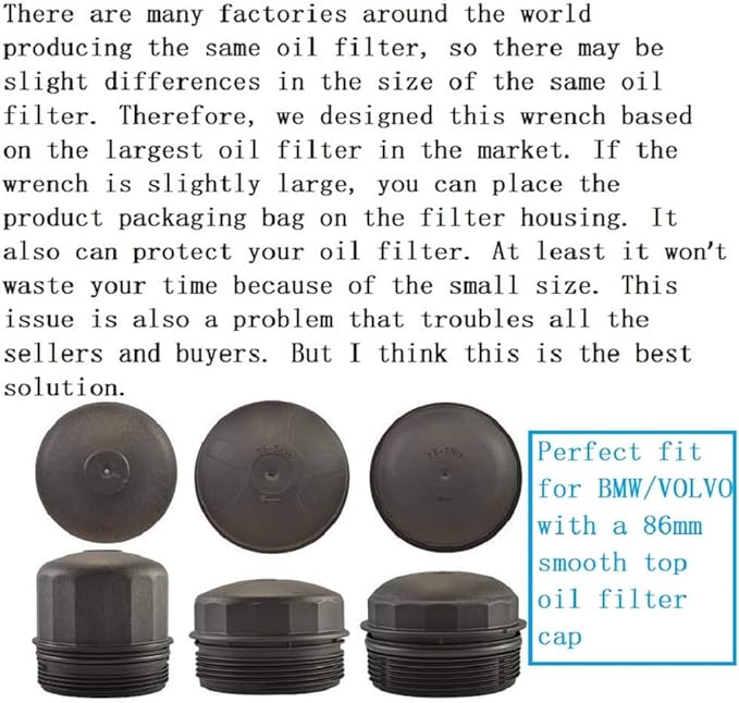 86mm 16 Flutes Oil Filter Wrench for Volvo XC90 XC70 S60 S40 C70 S80 V40 V70, for BMW X3 328i 535i 128i 135i 135is 228i 320i 325i 325xi 330i