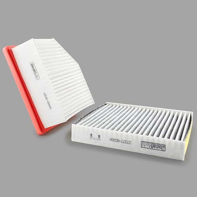 Activated Carbon Cabin & Engine Air Filter Set fit for Nissan Rogue I4-2.5L (2021–2023), Rogue L3-1.5L (2022-2025) Replace Part NO. 27277-6RC0A 16546-6RA0A