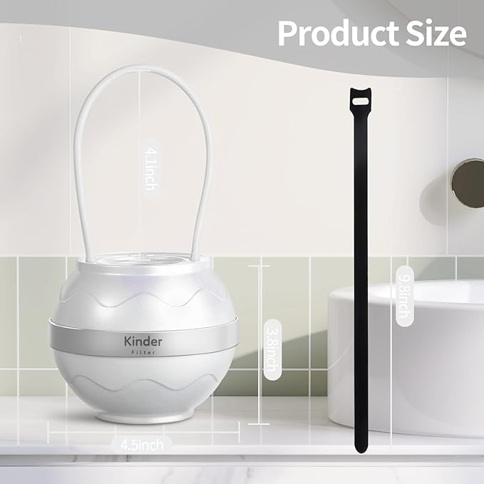 For Bathtub Faucet Water Filter, Removes Chlorine Lead Fluoride, Hard Water Softener, Bath Purifier for Skin and Hair (White)