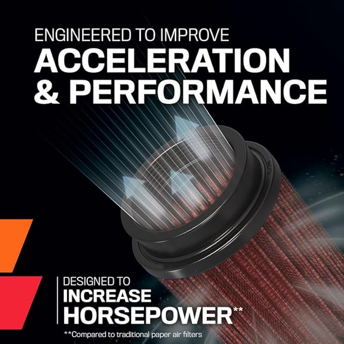 K&N High-Flow Original Lifetime Universal Clamp-On Air Filter: High Performance, Premium, Washable,: Flange Diameter: 3 In, Filter Height: 3 In, Flange Length: 1 In, Shape: Round Tapered, RU-5288