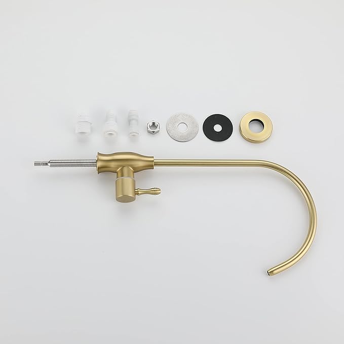 Drinking Water Faucet, for Under Sink Water Filter System Kitchen Bar Sink RO Faucet, Brushed Gold