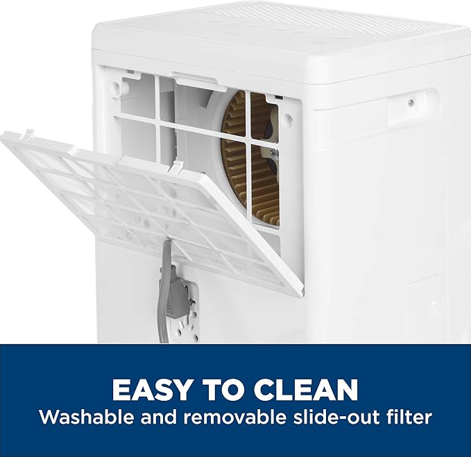 GE Portable Dehumidifier, 50 Pint Daily Output with Built-in Pump and Smart Dry for Wet Spaces Auto or Manual Drainage, Ultra Quiet, Perfect for Basement, Bedroom, Bathrooms, White