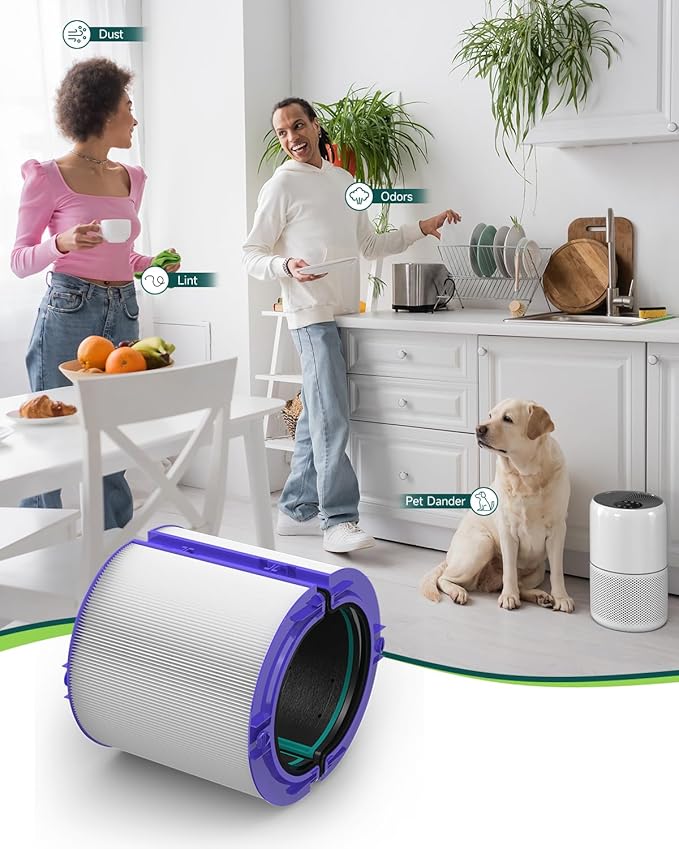 Future Way TP04 Filter Replacement Compatible with Dyson TP04 / HP04 / DP04 Air Purifier, 360 Combi Glass True High Efficiency Air Filter & Activated Carbon Filter
