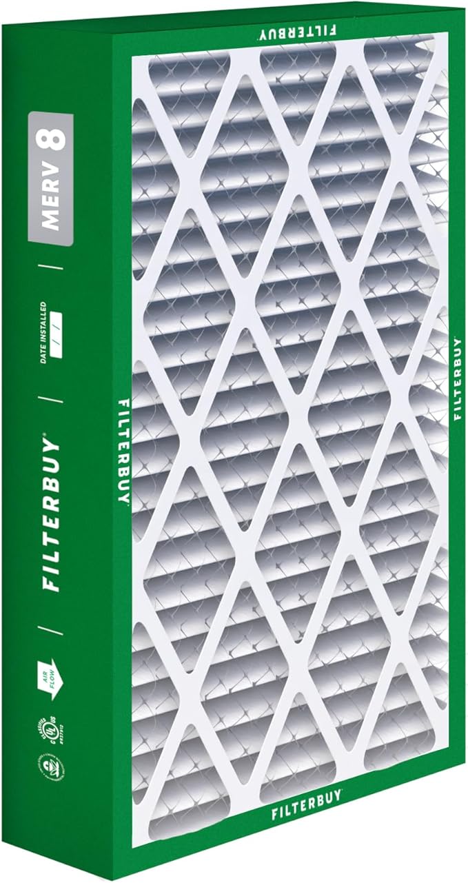 Filterbuy 16x28x6 Air Filter MERV 8 Essential Dust & Allergy Defense (3-Pack), Pleated HVAC AC Furnace Filters for AprilAire Space-Gard 401, 2400, & Lennox (Actual Size: 15.50 x 26.88 x 6.00)