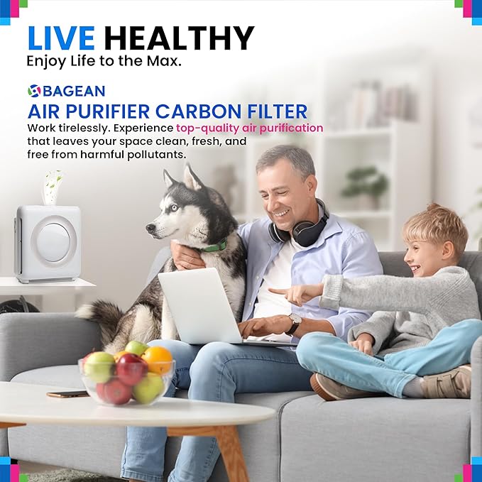 Bagean Airmega AP-1512HH Carbon Pre Filter - Compatible with Coway Air Purifier AP 1512HH and 200M - Fits Coway Filter Replacement - Activated Carbon Filters Absorb Odor & Freshen the Air (3-Pack)