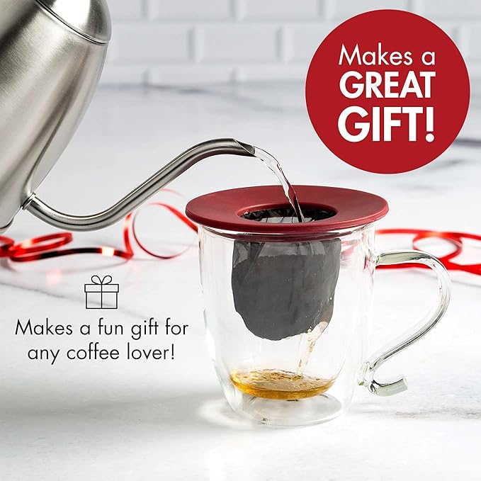 Primula Brew Buddy Portable Pour Over, Reusable Fine Mesh Filter, Dishwasher Safe, Single Cup of Coffee or Tea at Any Strength, Ideal for Travel or Camping, 404.88 milliliters, Red (Pack of 6)