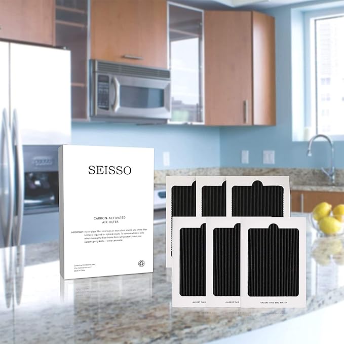 SEISSO Carbon Activated Refrigerator Air Filter Replacement Compatible with Frigidaire and Electrolux 242047801, 242047804, 242061001 (6)