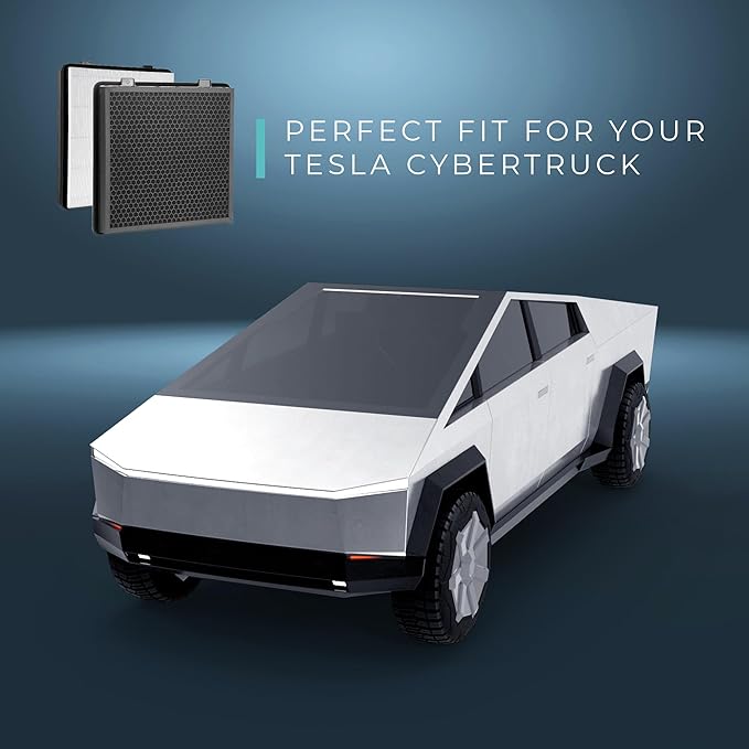 Lectron Cabin Air Filter Replacement Compatible with Tesla Cybertruck - H13 HEPA Filter with Activated Carbon (1-Pack)