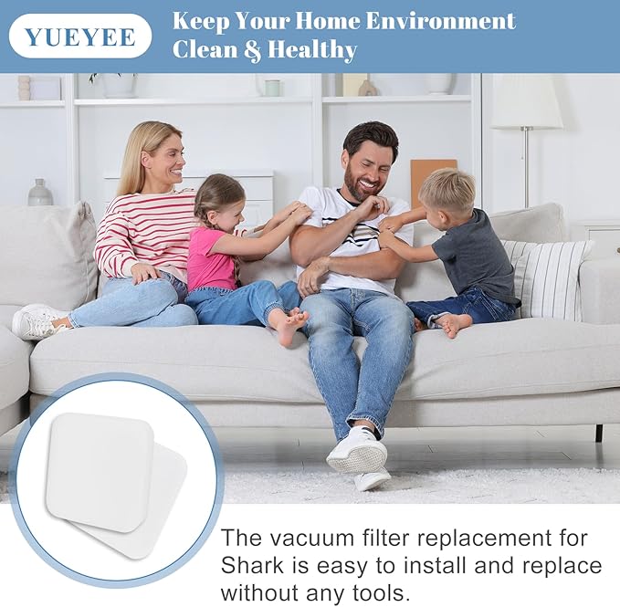LA502 Filter Replacement for Shark LA300 LA301 LA322 LA351 LA500 LA301 LA360 LA362 LA455 LA702 Rotator Navigator Lift-Away Speed Upright Vacuum, Part XFFK320 4 Foams Felt Filters