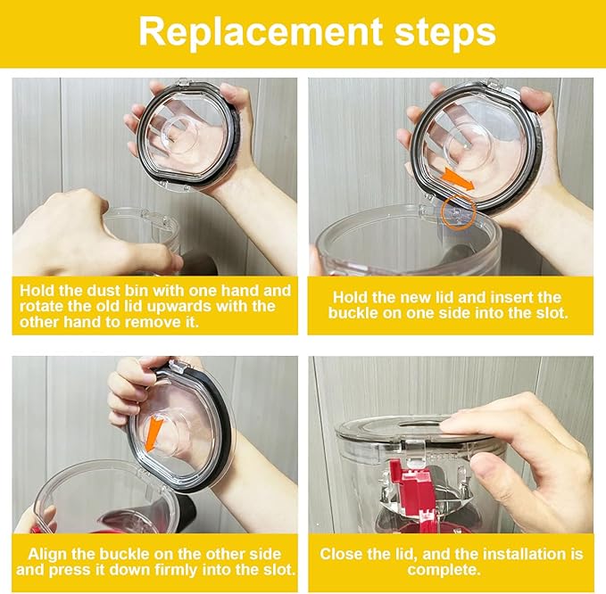 Dust Bin Lid Cover + Filter Replacement Parts Compatible with Dyson V8 V7 Vacuum Cleaner Canister Dirt Cup Lid,Bottom Accessories Part,Dust Collector Bucket Cover/Vacuums Attachment