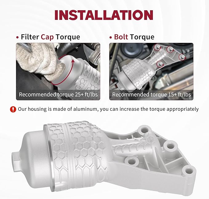 26300-3LAA0 Upgrade Aluminum Complete Oil Filter & Housing Assembly Compatible with 2020-2024 Kia Telluride, 2017-2021 Sedona Sorento Cadenza, 2017-2020 Hyundai Genesis G80, 2020-2024 Palisade