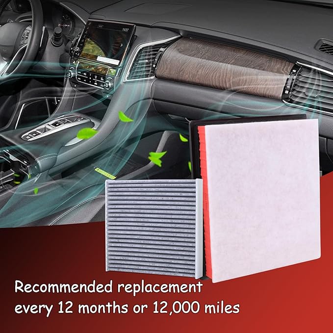 CA11895 Engine Air Filter and CF10285 Cabin Air Filter kit Compatible with 2014-2022 Toyota Sequoia 2013-2021 Tundra 5.7L 2013-2019 Tundra 4.6L 2013-2014 Tundra 4.0L Replaces 17801-0P100 87139-YZZ16