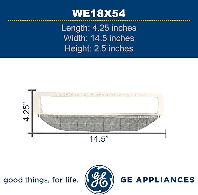 GE WE18X54 Genuine OEM Lint Filter for GE Dryers