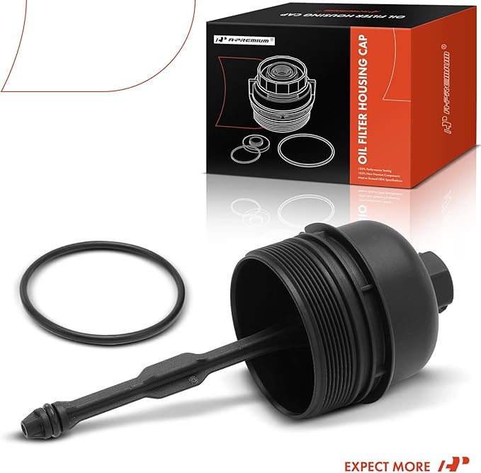 A-Premium Oil Filter Housing Cap Assembly Compatible with Hyundai Sonata 2010, Genesis 2009-2012, Veracruz 2007-2012 & Kia Sorento 2008-2009, Sedona 2010, Borrego 2009-2011, Replace# 263503C300