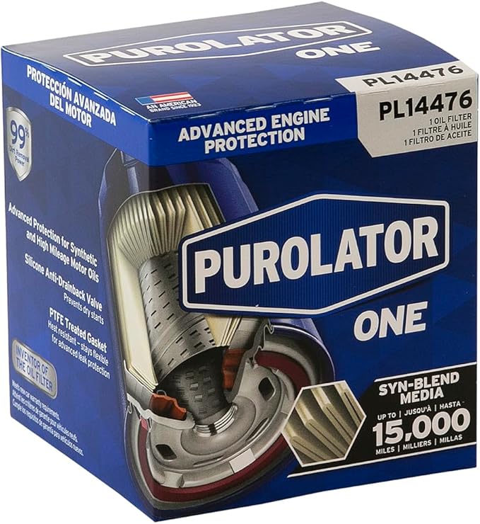 Purolator PL14476 PurolatorONE Advanced Engine Protection Spin On Oil Filter Compatible With Toyota Corolla, Camry, Prius, Yaris, Sienna, C-HR, Prius C, Prius Prime, Pontiac Vibe and Scion xB