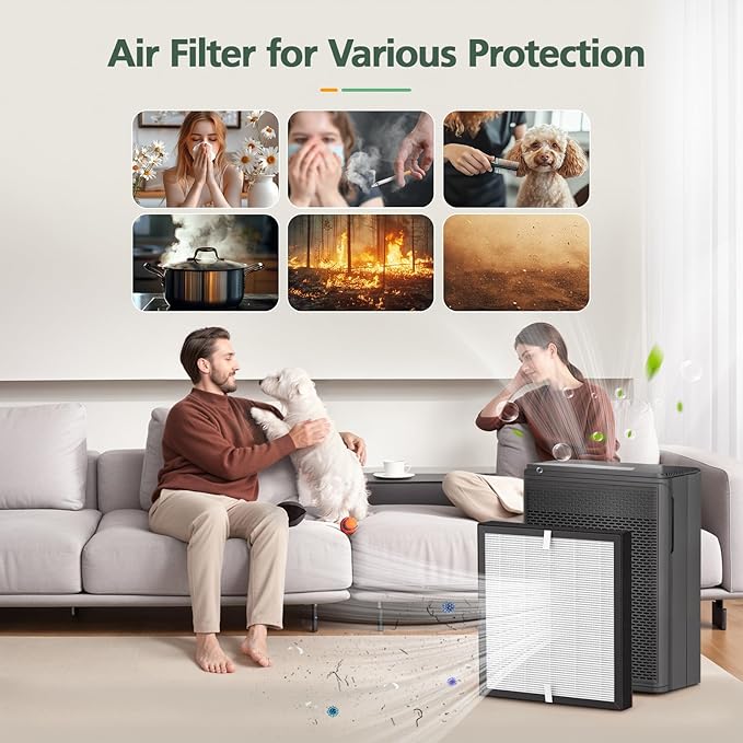 P280 P260 Filter Replacement, for TPLMB/YARIKI P280 Air Purifier, for AIUZLK P260 Air Purifier, 3-Stage Filtration (2 Pack)