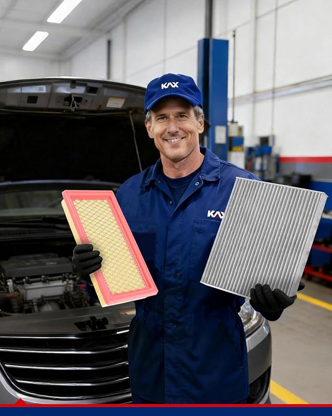 KAX Engine & Cabin Air Filter Kit, Replacement for Nissan Versa 2012-2019 1.6L, Versa Note 2014-2018, Replace# CA11215 CF12237