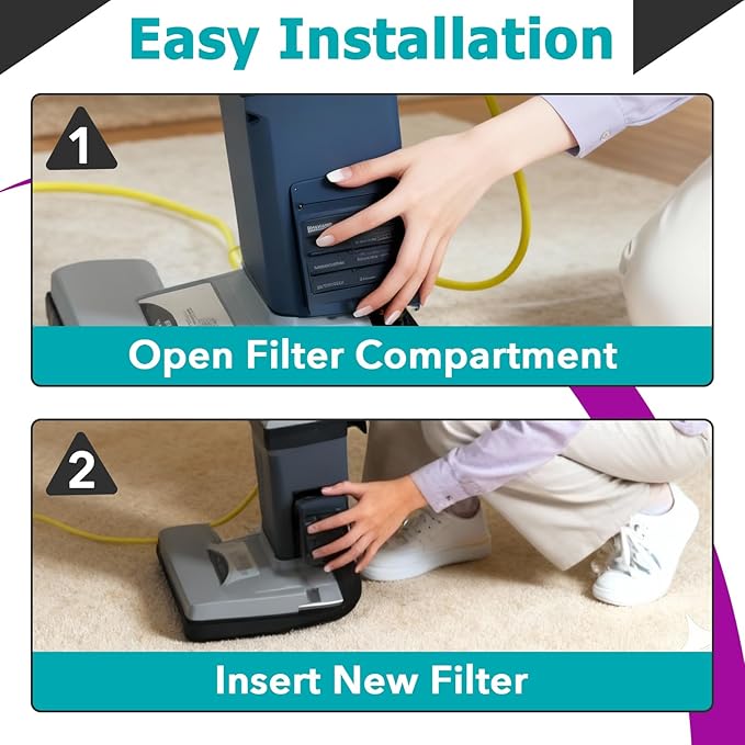 4 Pcs 107315 HEPA Filter Replacement Compatible with ProTeam Coach Pro 10 SC Pro 6 GoFree Flex Pro and ProVac FS 6, Washable Reusable Vacuum Filters