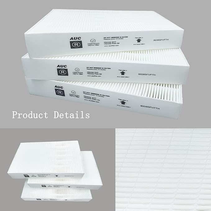 AUC 3 HEPA R Filters and 4 A Pre-Cut Carbon Pre-Filters,HPA300 HEPA Filter Replacement for Honeywell Air Purifier HPA304 HPA3300b HPA5300 HPA5350 HPA8350 HPA300VP, Compared to HRF-R3