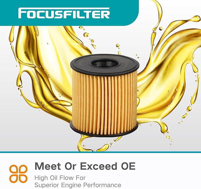 FOCUSFILTER 26350-2J000 OEM Grade Oil Filter, Compatible with 2021-2022 Hyundai Elantra 2.0L, 2020-2025 Hybrid Sonata 2.0L, Replaces 263502J000, S11913, Not For 1.6L & 2.5L