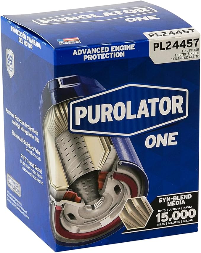 Purolator PL24457 PurolatorONE Advanced Engine Protection Spin On Oil Filter Compatible With Nissan Pickup, D21, Sentra, 300ZX, 240SX, Pathfinder, Altima, Volkswagen Beetle and Mercury Villager