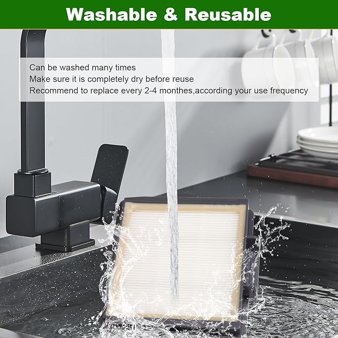 RVFFK950 Replacement Filter for Shark Robot by Techecook - Fit for Shark ION Robot R85 RV850,RV700_N, RV720_N, RV851WV and IQ Robot R101AE, AV970, AV1002AE, AV1010AE - 4 Pack