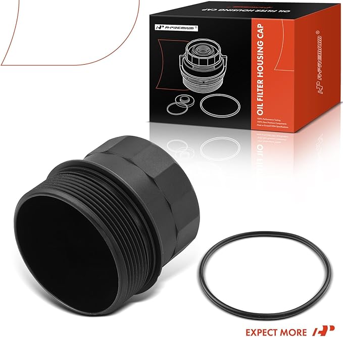 A-Premium Oil Filter Housing Cap Assembly Compatible with BMW X5 2004-2010, 545i 2004-2005, 550i 2006-2010, 745i/745Li 2002-2005, 750i, 750Li, 760i, 760Li, 645Ci, 650i, Alpina B7, Replace# 11427521353