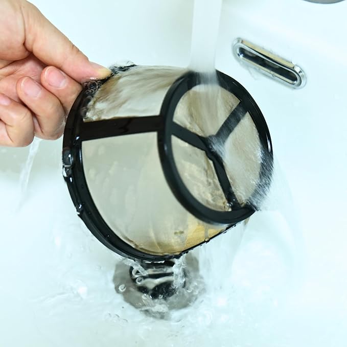 8-12 Cup Reusable Coffee Filter - BPA Free, Eco-Friendly, Compatible with Mr. Coffee, Black+Decker & Most Standard 8-12 Cup Drip Coffee Makers (2-Pack)