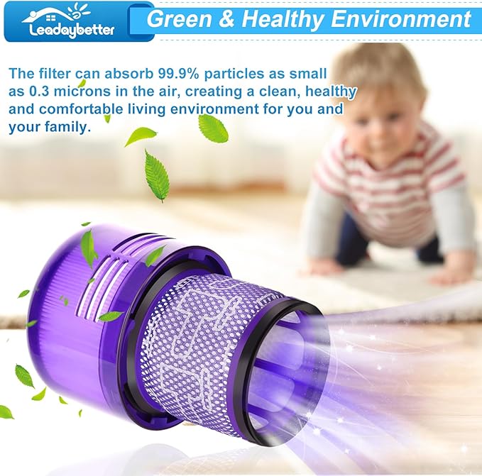Leadaybetter Filter Replacement for Dyson V11 Animal Extra Torque Drive Complete, V15 V15s Detect Submarine, SV14 SV15 SV17 SV22 SV28 Vacuums, Compare to Part 970013-02