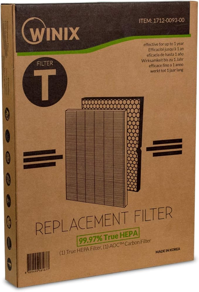 Winix 1712-0093-00 Air Purifier Replacement Filter T, for HR900, White