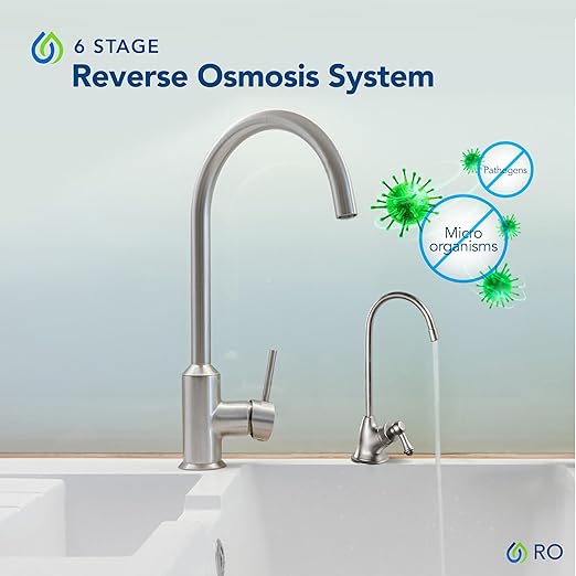 Kind Water 6-Stage Reverse Osmosis Drinking Water System with (Brushed Nickel Faucet (Brushed Nickel)