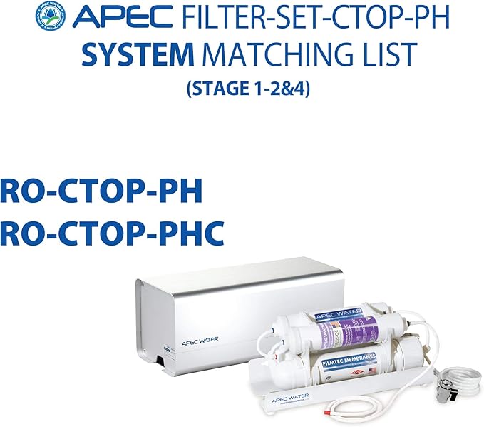 APEC ULTIMATE Series US Made Stage 1, 2 &4 Replacement Filter For Countertop Alkaline System(FILTER-SET-CTOP-PH)