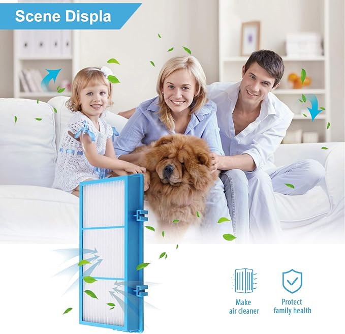 4 Sets HAPF30AT Blue True HEPA Filter Replacement for Holmes Models AER1 Series, HAPF300AT for Replacement Parts # HAPF300AH-U4R, HAP242-NUC