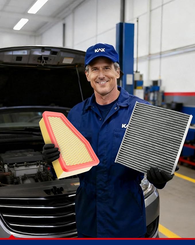KAX Engine & Cabin Air Filter Kit, Replacement for Jeep Cherokee 2019-2022 3.2L, 2020-2023 2.4L, Replace# CA12371 CF12307