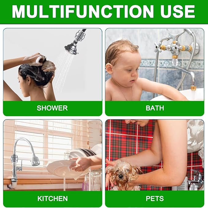 Shower Head Filter Reduction of Hard Water Chlorine & Heavy Metals to Soothe Dry Itchy Skin, Dandruff and Eczema for Healthier Skin & Hair Fits All Showers (Silvery)