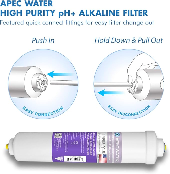 APEC Water Systems 10" High Purity PH+ Calcium Carbonate Alkaline Filters (3/8 Inch)