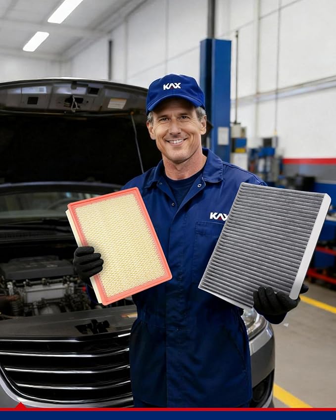 KAX Engine & Cabin Air Filter Kit, Replacement for Chevrolet Silverado 1500/2500 HD, Tahoe, GMC Sierra 1500, Sierra 2500 HD/3500/2500/1500 HD, Cadillac Escalade, Replace# CA8755A CF10360