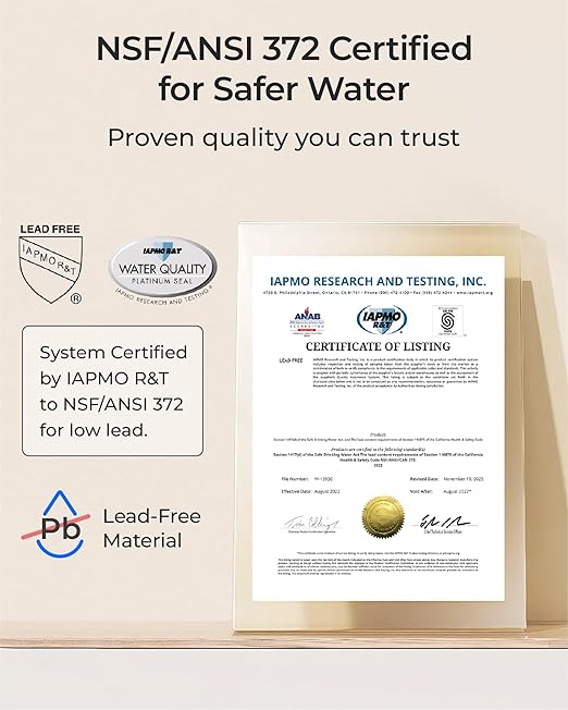Waterdrop DLA Under Sink Water Filter, No Drilling Required, Reduces Chlorine, PFAS, Bad Taste/Odor, Under Sink Water Filtration System, Filter Life Indicator, 2 Stage, Quick Change