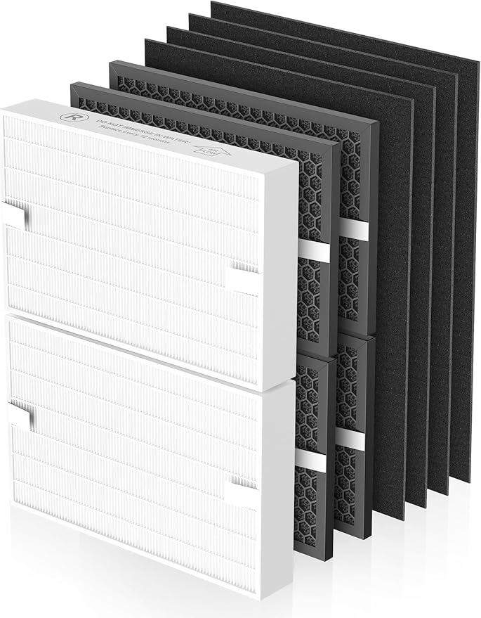 10-Pack HPA5200B Replacement Filter Compatible with Honeywell HPA5200, HPA5220, HPA5250 Air Purifiers, 2 Filter R + 4 Carbon Filter S + 4 Pre-Filters A, Part # HRF-R HRFSC1 HRF-ARVP200 HRF-A200