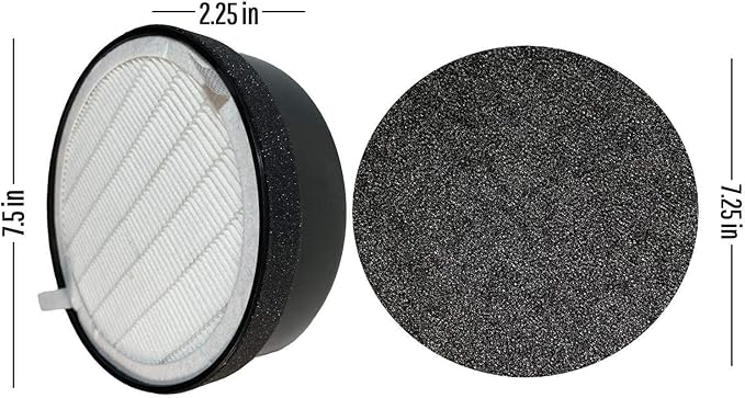 Flintar LV-H132 Replacement Filter, Compatible with Levoit LV-H132 Air Purifier, H13 Grade Filtration and Activated Carbon Filter for odor removal, Part # LV-H132-RF, 2-Pack