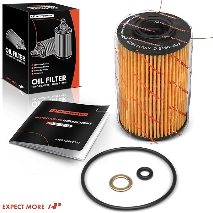 A-Premium 10K Miles Protection Oil Filter Compatible with Hyundai Sonata 2009-2010, Santa Fe 2009, Genesis, Genesis Coupe, Azera, Veracruz, Equus & Kia Sorento, Sedona, Borrego, Amanti, K900