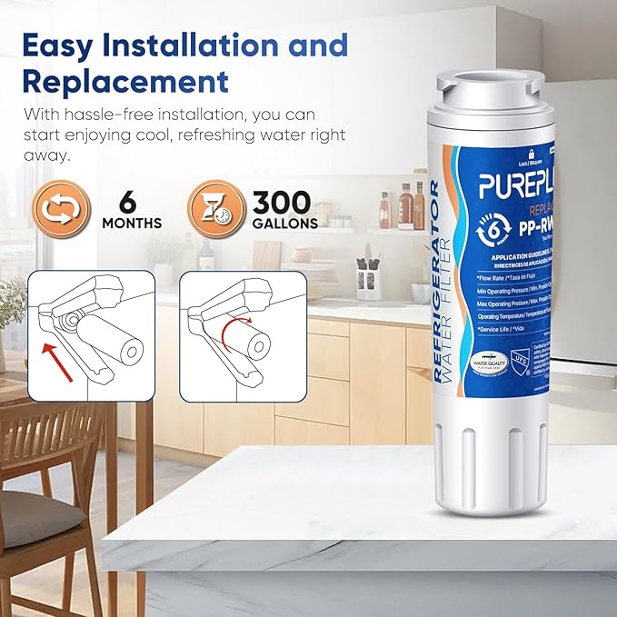PUREPLUS UKF8001 NSF 53&42 Certified Water Filter Replacement for Maytag UKF8001P, EDR4RXD1, Everydrop Filter 4, PUR 4396395, Puriclean II, UKF8001AXX-200, UKF8001AXX-750, RWF0900A Refrigerator, 3Pack