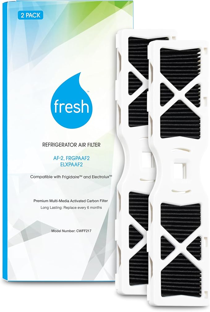 FRESH AF-2 Refrigerator Air Filter Replacement for Frigidaire - Compatible with Models: FRGPAAF2, RAF-2, Electrolux ELXPAAF2 - Advanced Carbon Filter Technology - (2 Pack) Air filter by MIST