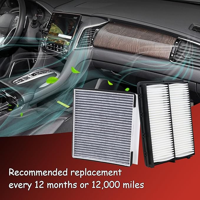 28113-A9100 Engine Air Filter and 97133-J5000 Cabin Air Filter kit Compatible with 2019-2020 Hyundai Santa Fe 2.0L 2.4L 2020-2025 Kia Telluride 3.8L Replaces CA11943 97133-3M000