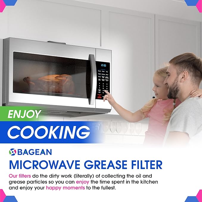 Microwave Filter Replacement 7.64” x 5.12” for GE WB06X10309 WB06X10359 Microwave Grease Filter - Also Fit’s LG Kenmore and More - Filters Kitchen Oven Air Entering Over the Range Vent Fan (2-Pack)