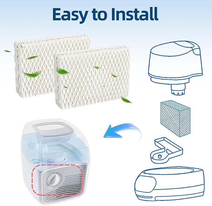 6 Pack WF813 Humidifier Filters Replacement for Equate Eqwf813 Eq-2119-Ul, Relion RCM-832 RCM-832N, ProCare PCCM-832N Cool Mist Humidifier Replacement Filter with 2 Pack Humidifier Tank Cleaners