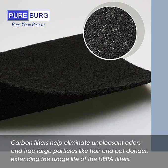 PUREBURG 115115 Replacement Filter Compatible with Winix C535 909 9800 5300 6300 5300-2 6300-2 P300 C535 5000b 5000 5500 WAC5300 WAC5500 WAC6300 Air Purifiers,H13 HEPA