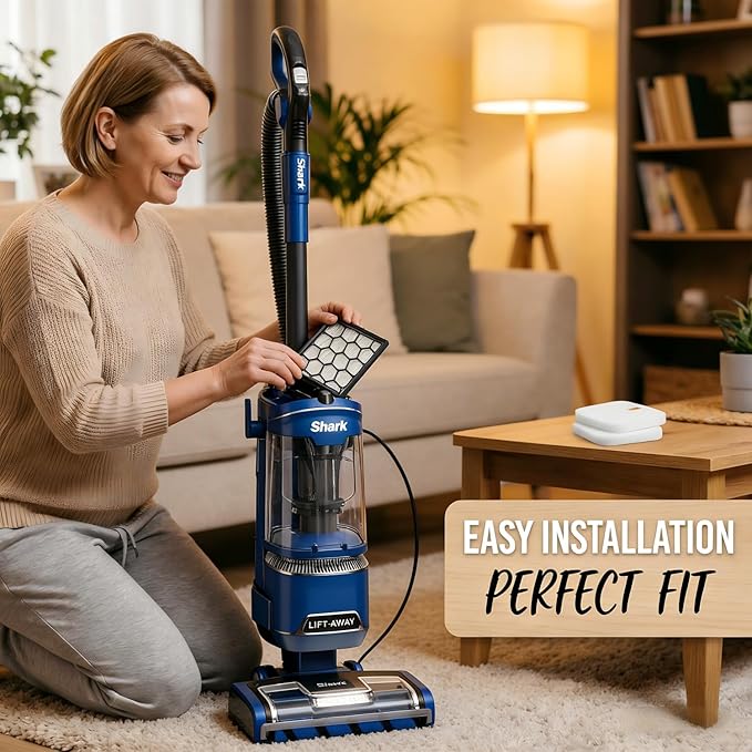 UV850 UV900 Filter Replacement for Shark Performance Lift-Away DuoClean PowerFins Upright Vacuum Cleaners Part # XFFK602UKT HEPA & Foam & Felt Filter Set for Pet Hair, Dirt, Dust